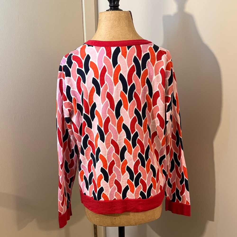 Charter Club Red and Pink Patterned Cardigan - Picture 3 of 6